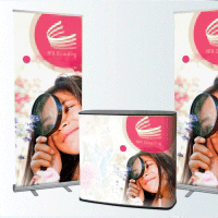 Cr?tion impression ROLL UP / STANDS, Roll Up, Roll Up Géant, X Banner, Stand Droit, Stand Courbe, Mur d'images, Stand d'accueil, Kakemono, Totem, Stand extérieur
